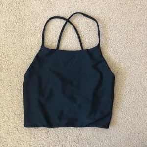 Crop halter swim top
